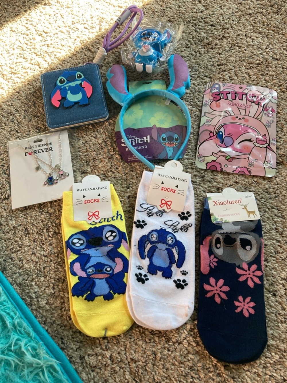 Disney Kids Socks & Accessories Set with Yellow and White Stitch Socks